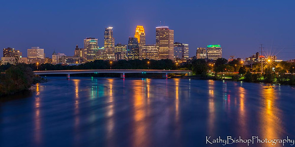 Minneapolis Skyline over the Mississippi