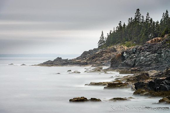 Rocky Coast and Swirling Water