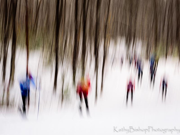 Blurry Classic Skiers